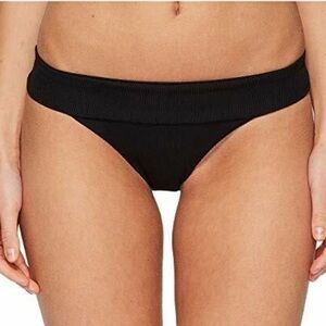 NWOT L*SPACE Classic Black Ribbed Veronica Bikini Bottom